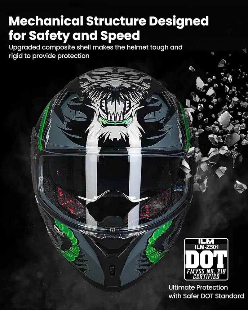 ILM Motorcycle Helmet Full Face Casco DOT Model. ⭐⭐⭐⭐⭐ (4.8/5)