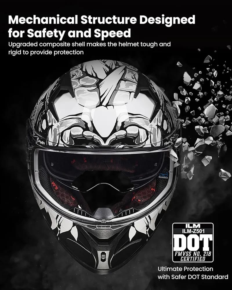 ILM Motorcycle Helmet Full Face Casco DOT Model. ⭐⭐⭐⭐⭐ (4.8/5)