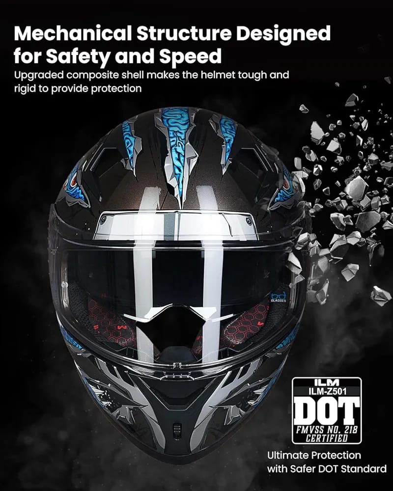 ILM Motorcycle Helmet Full Face Casco DOT Model. ⭐⭐⭐⭐⭐ (4.8/5)