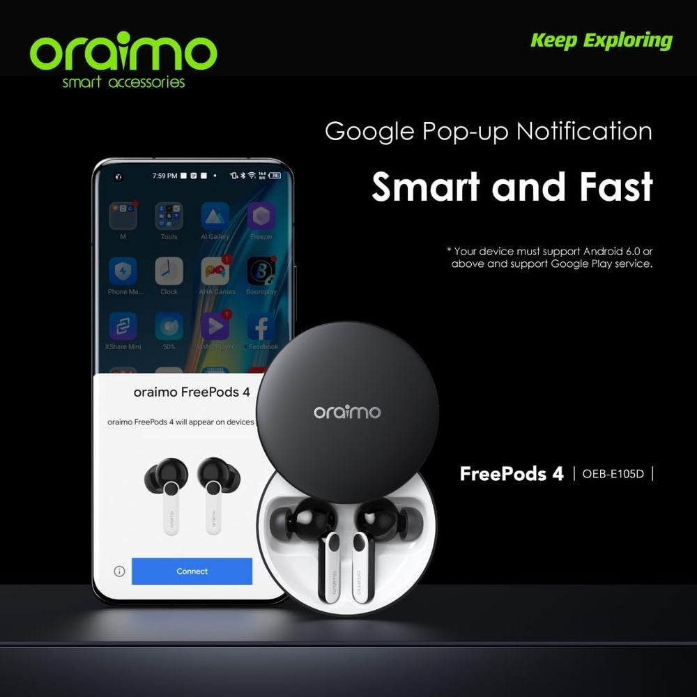 Oraimo OEB-E105D FreePods 4 ANC True Wireless Earbuds. ⭐⭐⭐⭐⭐(4.9/5)