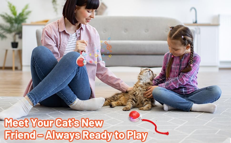 Automatic Rolling Cat Ball Toy, 2-Speed Modes, Teasing Tail & Bell Charm, Interactive Self Play Chasing Silicone Ball Toy for Indoor Cats  ⭐⭐⭐⭐⭐ (4.7/5)