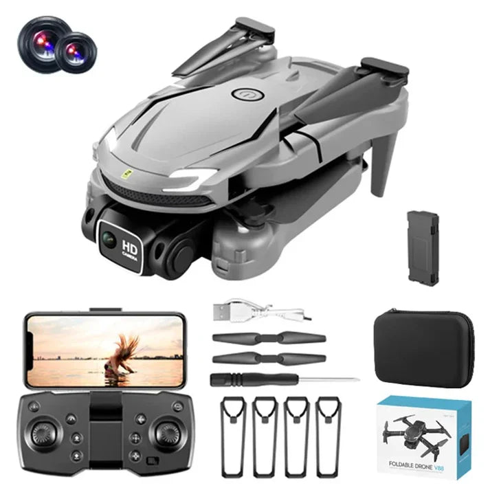 V88 HD Dual Camera Aerial Photo RC Drone 2.4GHz Folding 4CH Aircraft with Headless Mode, Single Battery. ⭐⭐⭐⭐⭐(4.9/5)
