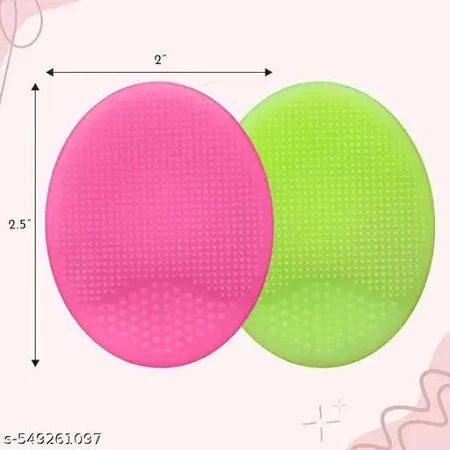 2 Pack Face Scrubber,Soft Silicone Facial Cleansing Brush Face Exfoliator Blackhead Acne Pore Pad Cradle Cap Face Wash Brush for Deep Cleaning Skin Care in multi colors